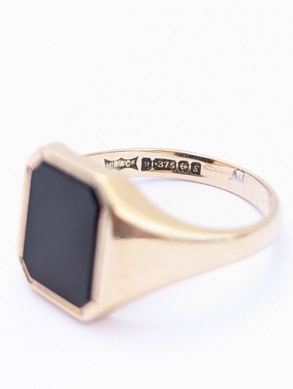 Art Deco Style 9ct Signet Ring with Onyx - Image 4