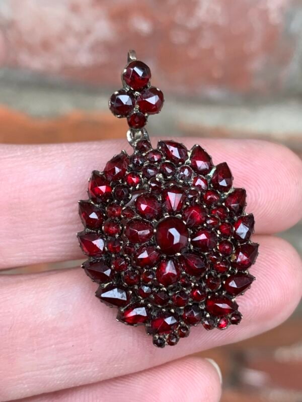 Victorian Bohemian Garnet Locket-Back Pendant - Image 9