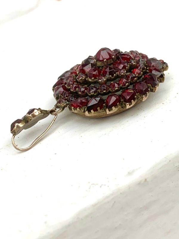 Victorian Bohemian Garnet Locket-Back Pendant - Image 3