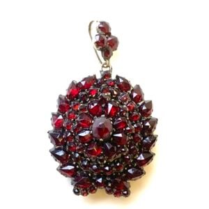 Victorian Bohemian Garnet Locket-Back Pendant