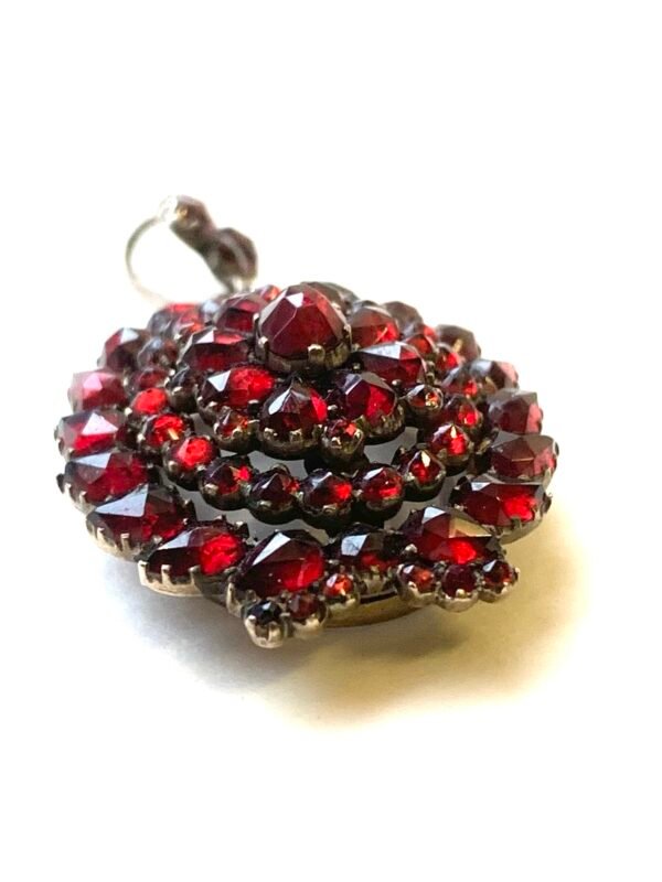 Victorian Bohemian Garnet Locket-Back Pendant - Image 2