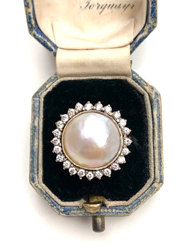 Vintage Mabe Pearl Ring in 14ct Yellow Gold