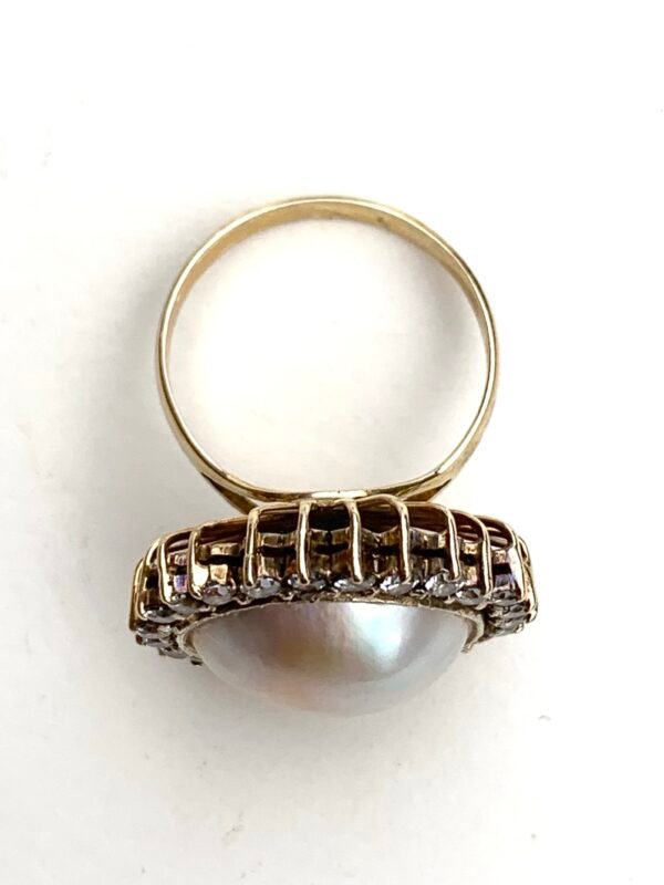 Vintage Mabe Pearl Ring in 14ct Yellow Gold - Image 7