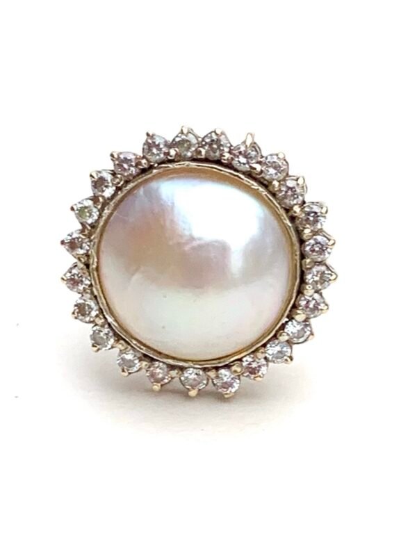 Vintage Mabe Pearl Ring in 14ct Yellow Gold - Image 6