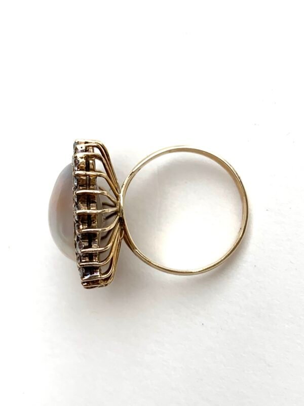 Vintage Mabe Pearl Ring in 14ct Yellow Gold - Image 5