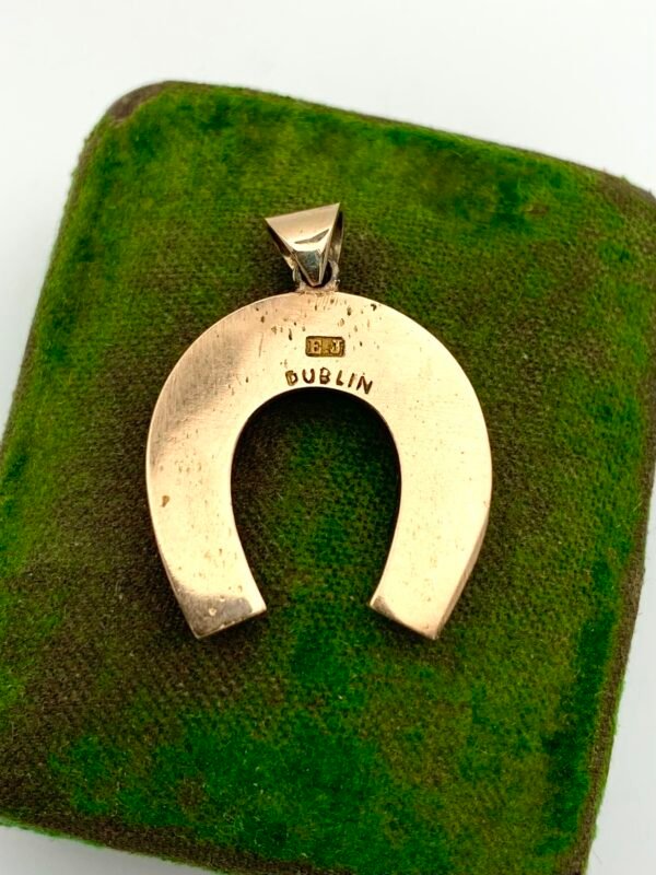 19th Century Horseshoe Pendant 14ct & Pearls - Image 6