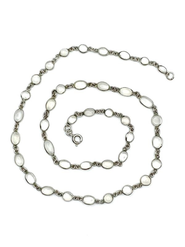 Antique Moonstone Chain in Silver - Image 9