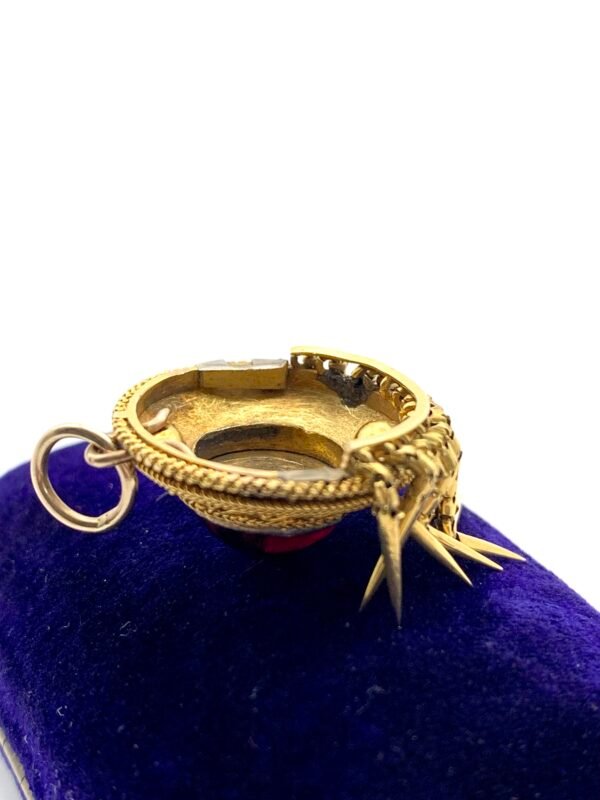Victorian 15ct Gold & Garnet Etruscan Revival Fringed Pendant - Image 9