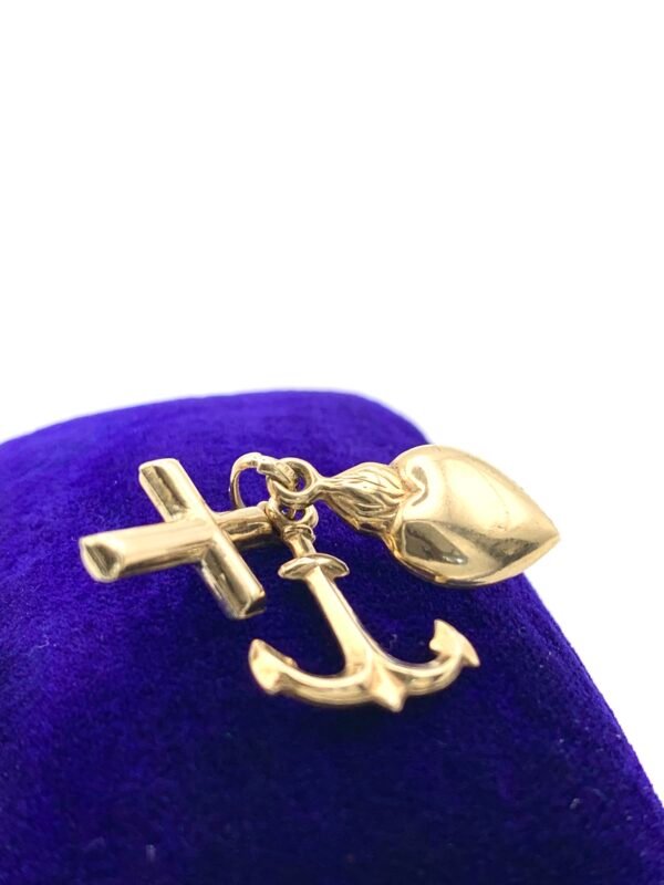 9ct Faith Hope Love Charms Pendant - Image 2