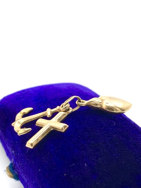 9ct Faith Hope Love Charms Pendant - Image 4