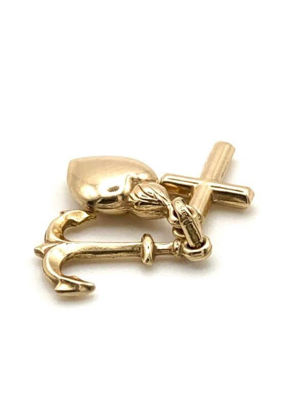 9ct Faith Hope Love Charms Pendant - Image 7