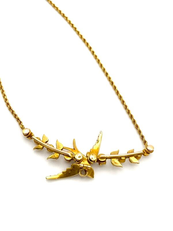 19th Century Pearl Swallow Necklace 15ct - Image 7