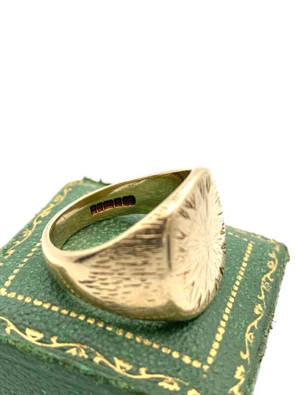 Heavy Vintage 9ct Gold Signet Ring - Image 7