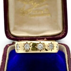Vintage 9ct & Diamond Flush Set Band