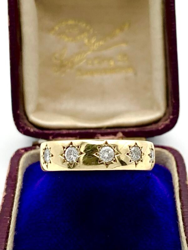 Vintage 9ct & Diamond Flush Set Band