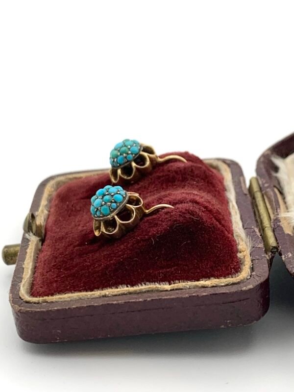 Victorian Turquoise Bombe 18ct Earrings - Image 6