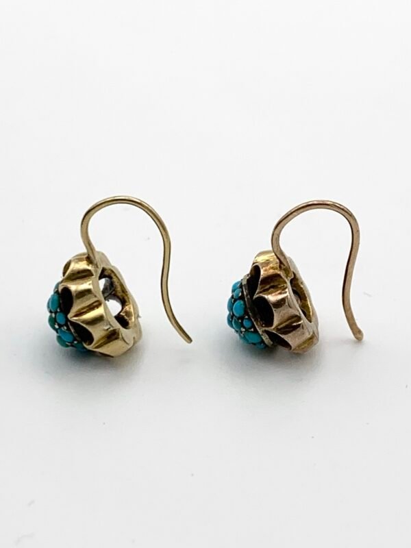 Victorian Turquoise Bombe 18ct Earrings - Image 3