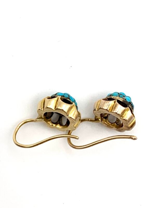 Victorian Turquoise Bombe 18ct Earrings - Image 8