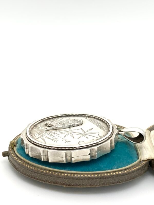 Victorian Silver Locket with Owl - Image 4