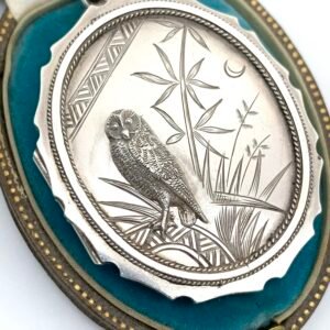 Victorian Silver Locket with Owl