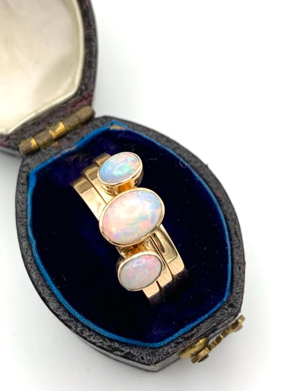 Antique Opal Cabochon Ring Stack x3