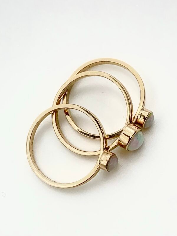 Antique Opal Cabochon Ring Stack x3 - Image 6