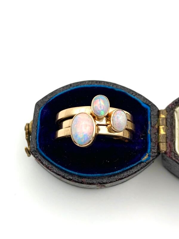 Antique Opal Cabochon Ring Stack x3 - Image 5