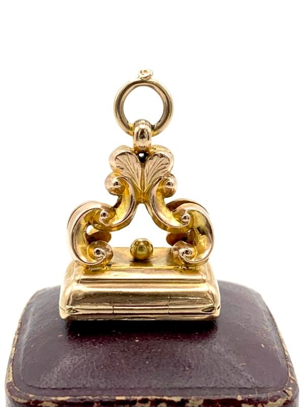 Antique Hidden Locket Fob Pendant 9ct Rose Gold