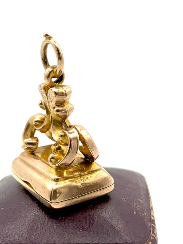 Antique Hidden Locket Fob Pendant 9ct Rose Gold - Image 2