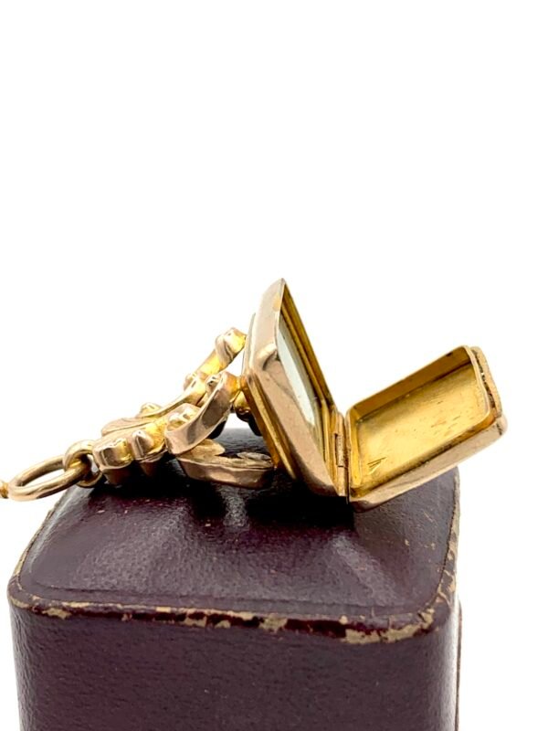 Antique Hidden Locket Fob Pendant 9ct Rose Gold - Image 5