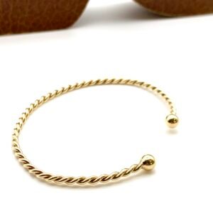 Solid 9ct Twist Torque Bracelet