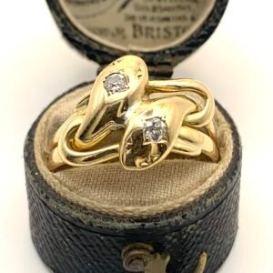 Victorian 18ct Double Headed Snake Ring 1897 Birmingham