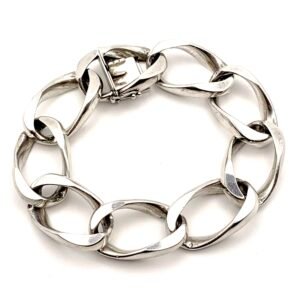 Heavy Silver Curb Link Bracelet 80g