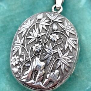 Chinese Carved Silver 1880s Locket