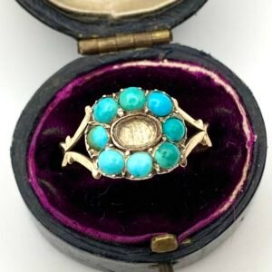Georgian Gold & Turquoise Locket Ring