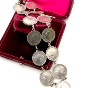 Victorian Silver Sixpence Bracelet