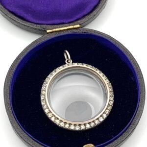 Antique Silver & Paste Circular Shaker Locket
