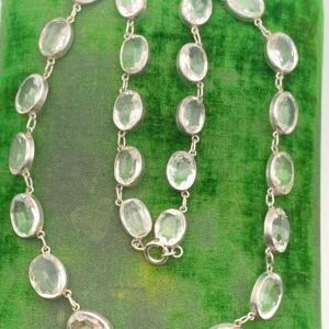 Antique Silver & Rock Crystal Rivière 19”