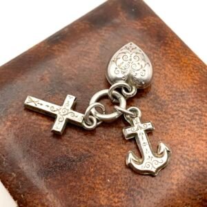 Antique Silver Faith Hope & Love Charm