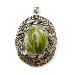 Vintage Silver & Connemara Marble Pendant by Miracle